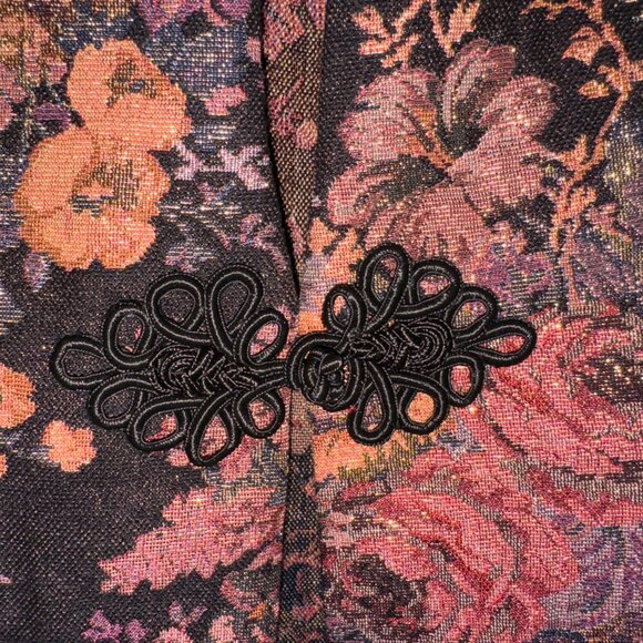 NWOT Soft Surroundings Autumn Evening Jacket Tapestry w Velvet Collar & Cuffs, L - Picture 4 of 12